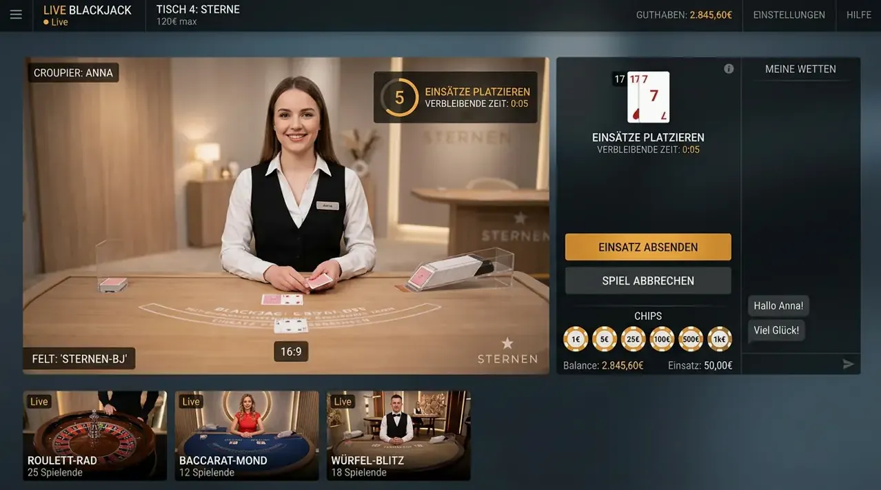 Live Casino (Rechtliche Hinweise) — Auswahl bei Piraten